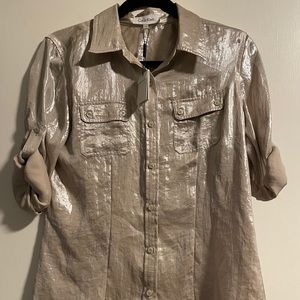 Calvin Klein modern suiting blouse